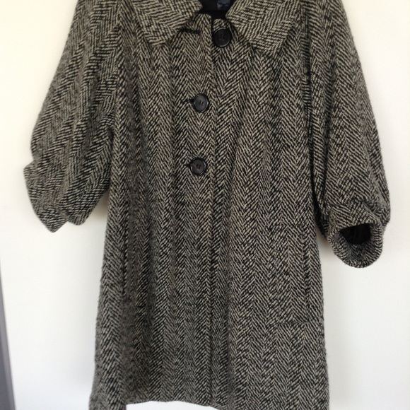 Long herring bone coat - Picture 4 of 9